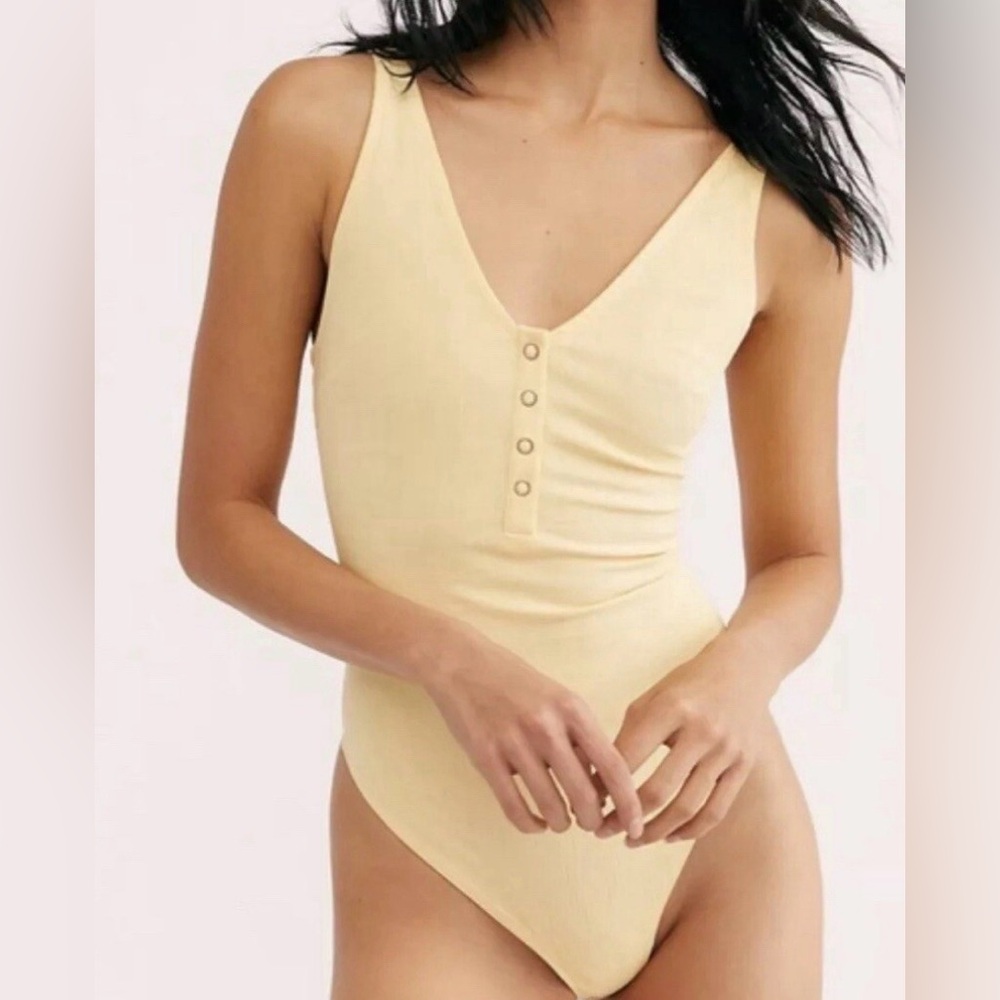 Free People Larissa V-Neck Thong Bodysuit